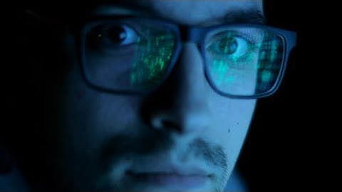 Data Code Reflection in Programmers, Hackers Glasses | Stock Footage - Videohive