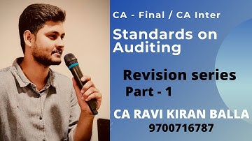 Standards on Auditing - Revision Series part 1 for CA Final/ CA Inter/CA Ipcc