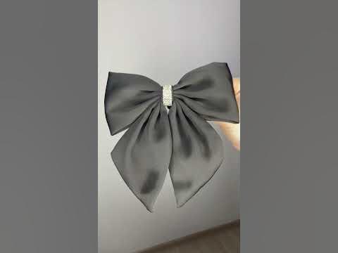 Бант чёрный атлас со стразами - YouTube