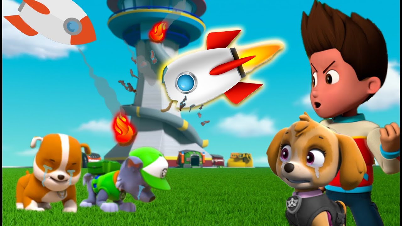 Paw Patrol Mighty Pups: Super Paws Save Lookout Tower Cartoon Fun