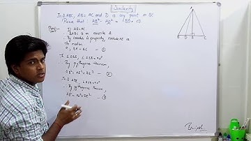 81: Similarity: In △ABC, AB=AC and D is any point BC. Prove that : AB^2....