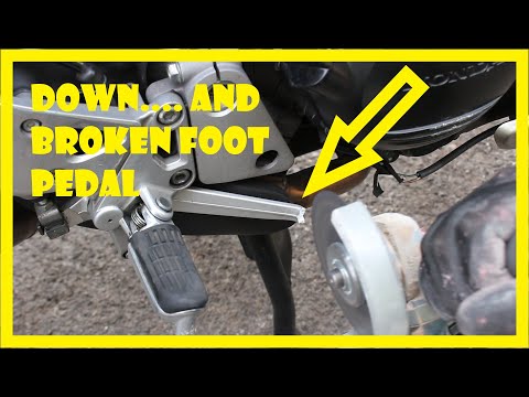 Broken motorcycle brake pedal
