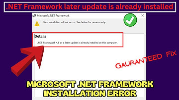 .Net framework 4.8 or a later update is already installed on this computer FIX