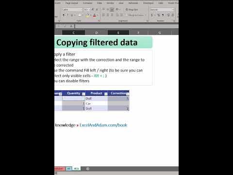 Copying filtered data | Excel in a minute 40 - YouTube