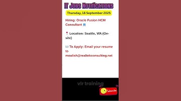 Oracle Fusion HCM Job in Seattle, WA Sept 18, 2025