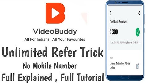 Videobuddy app otp bypass trick without mobile number. Unlimited Refer trick