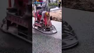 Leveling cement on the floor using advanced equipment #shorts