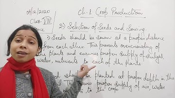 Class VIII Science 04 12 2020 by Ms Mridulata Upadhyay (Chapter 1 Crop production)