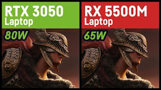 RTX 3050 80W vs RX 5500m // Laptop
