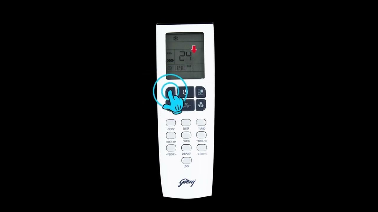 GODREJ AC REMOTE TIMER ON FUNCTION YouTube