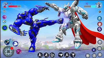 Blue Robot Multiple Transformers Dino Car Jet Robot Action - Android Gameplay | Part 101