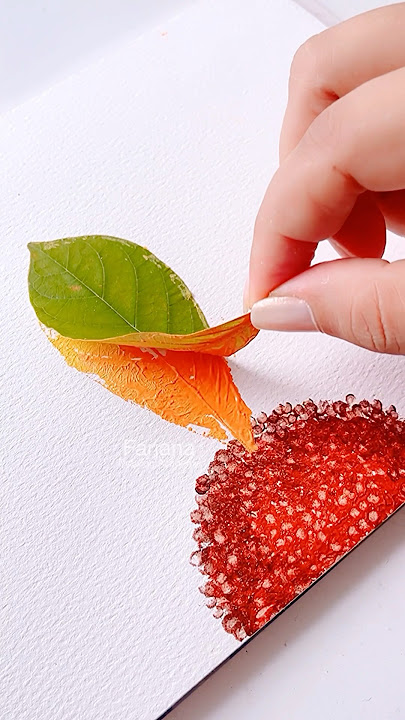 Painting with leaf #painting #art #satisfying