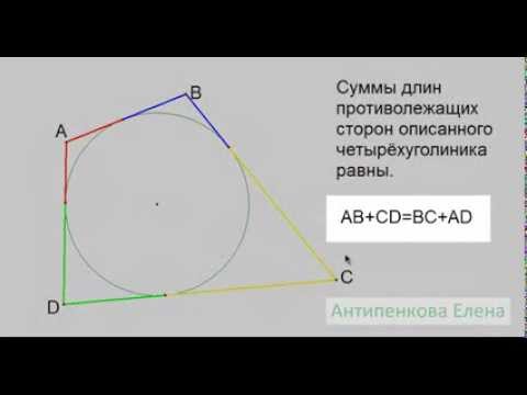 Свойство описанного четырёхугольника