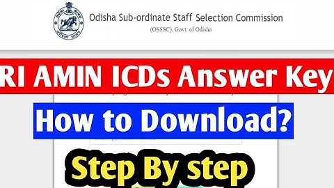 RI ARI AMIN ICDS SFS Answer Key Out // OSSSC Response key out // How to download Answer Key 