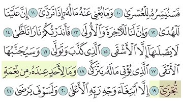 سورة الليل آية (١٧-١٩)