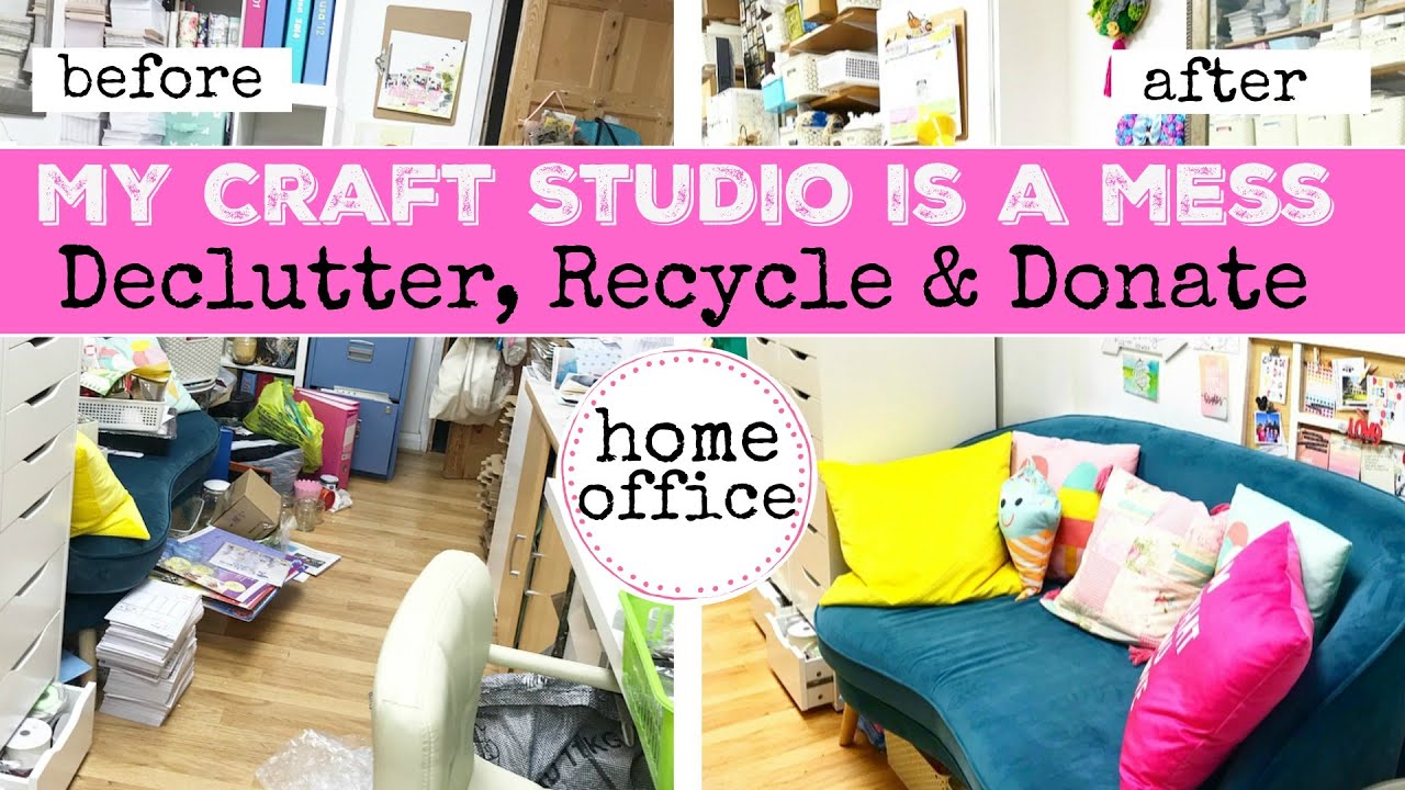 HUGE CRAFT ROOM DECLUTTER & ORGANISE| Recycle, Donate & Clean | Home ...