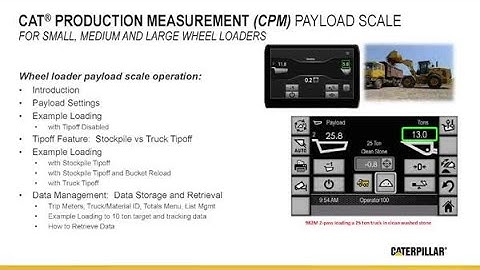 Cat® Payload Scale Operation for Wheel Loaders - Operation Introduction (Ch 1)