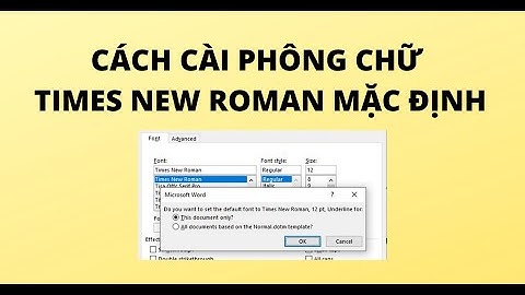 CÁCH CÀI PHÔNG CHỮ TIMES NEW ROMAN MẶC ĐỊNH