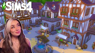 Medieval Town Square Exterior │ Fantasy Save File  │ No CC │ Speed Build │ Sims 4