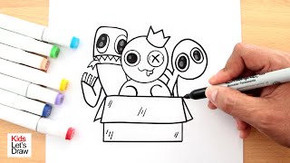 Cómo dibujar a los Monstruos de RAINBOW FRIENDS (Blue, Green, Purple) Kawaii screenshot 1