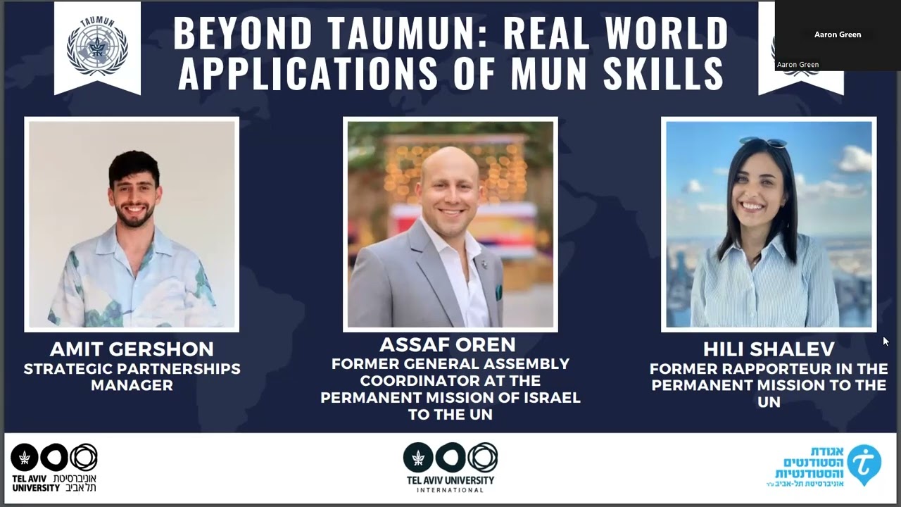 Real World Application of MUN Skills - Hili Shalev, Assaf Oren, and Amit Gershon 18/02/24
