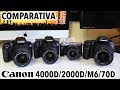 Canon 4000D vs 2000D vs M6 vs 70D | Comparativa