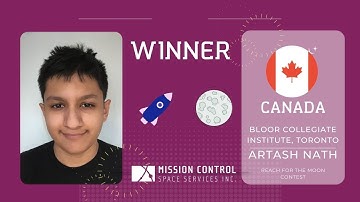 Mission Control Reach for the Moon Contest Winner - Artash Nath