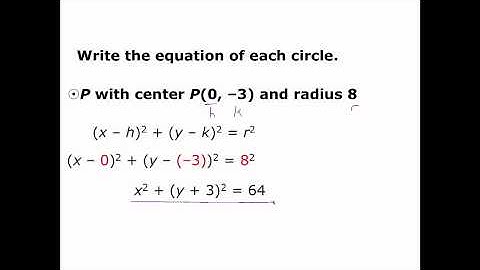 10-6 Equations of Circles
