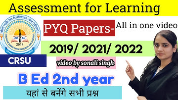 assessment for learning previous year question paper|b ed 2nd year previous question papers #crsu