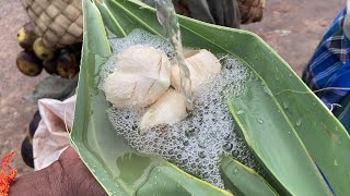 Juicy Palm Fruit (Nungu) with Pathaneer Mix | Kutralam Special Juice (40 Rs)