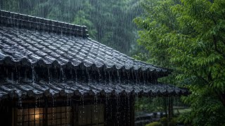 Heavy Rain on a Japanese Roof 🌧️ Deep Sleep Rain Sounds | No Thunder