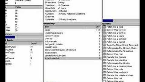 Progress Quest -- delivering a letter