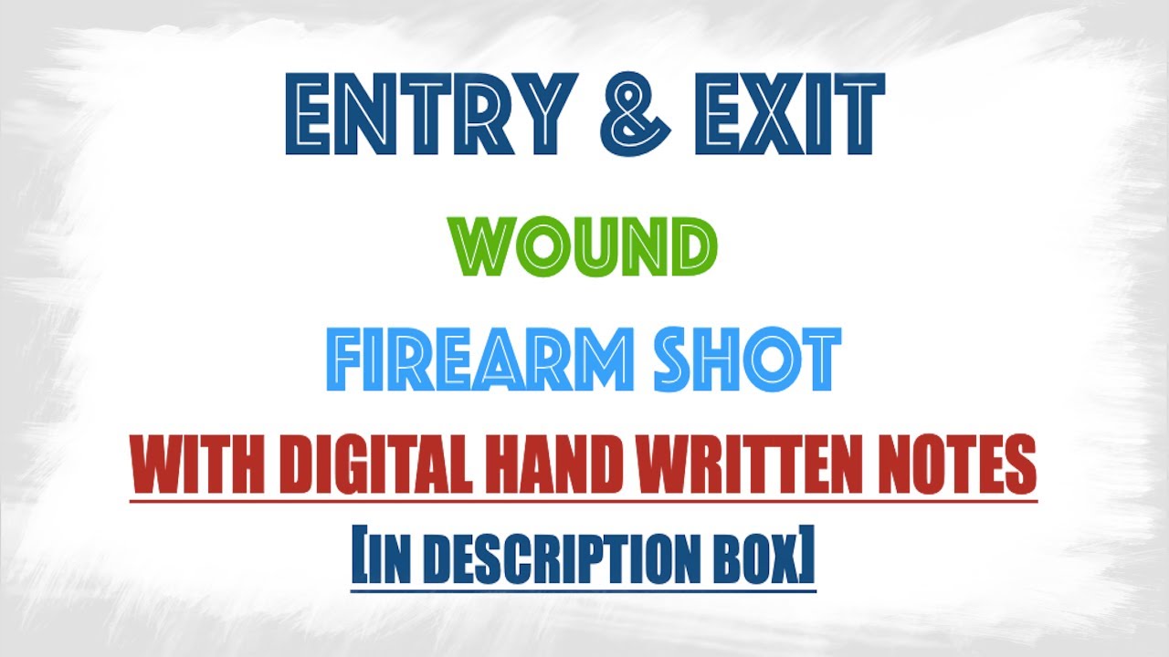 Entry Wound vs Exit wound in firearm or gunshot injury : Forensic