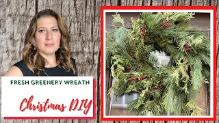 Fresh Greenery Wreath | Christmas DIY | Cheap and Easy Tutorial