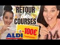 Gros retour de courses aldi  100  semaine  menu rangement et organisation placards  frigo 