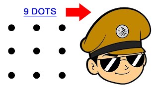 Turn 9 dots into Little singham drawing easy - How to draw little singham face drawing easy for kids