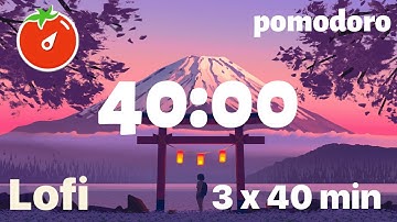 40 Minute Timer - Lofi - Pomodoro Timer - 3 x 40 min