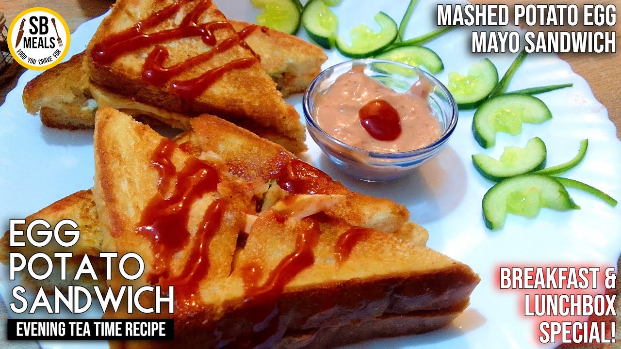 Egg Potato Sandwich Recipe Ramzan Special Egg Mayo Sandwich Mashed Potato Snacks By SB