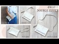 【ポーチの延長で簡単♪】4way！ダブルファスナーバッグの作り方 【100均フェイクレザー】