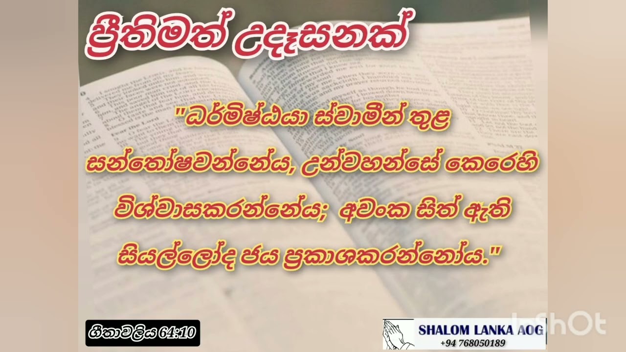 ප්‍රීතිමත් උදෑසනක් 2025.11.8