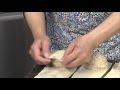 How to pull and stretch, roll knishes around filling