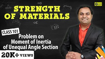 Problems on Moment of Inertia of Unequal Angle Section - Moment of Inertia - Strength of Materials