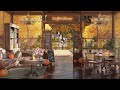 Calm autumn guitar music happy morning in coffee shop ambience with soothing guitar music for relax