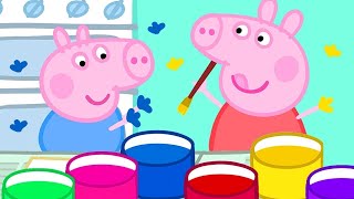 Peppa Pig Français 🎨 Peindre Avec Les Mains Et Les Pommes De Terre | Dessin Animé Pour Bébé