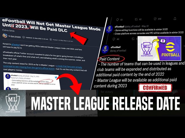 eFootball 2022 to delay Master League until 2023; roadmap