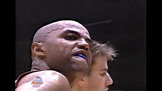 Charles Barkley Gets Angry After Blocked By Kobe \& Fouled by Shaq!