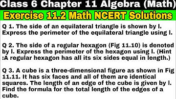Class 6 Ex 11.2 Q 1 | Q 2 | Q 3 | Algebra | Exercise 11.2 | Chapter 11 | Math NCERT Solutions | Math