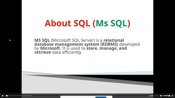 About Ms SQL)and What MS SQL Does ?Why MS SQL Is Used ?Key Components of MS SQL . SQL Query Type