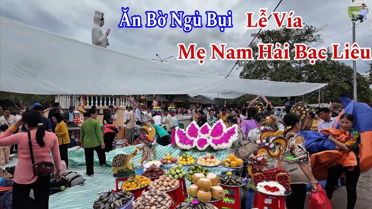 Lễ Vía Quán Âm Phật Đài Mẹ Nam Hải Bạc Liêu Trời Mưa Thấy Thương Bà Con Mang Bánh Hoa Quả Đến Cúng