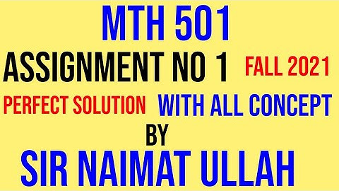 MTH501 Assignment 1 fall 2021 solution|MTH 501|Assignment|Matrix|Matrices|Reduce Echelon Form|Vu.